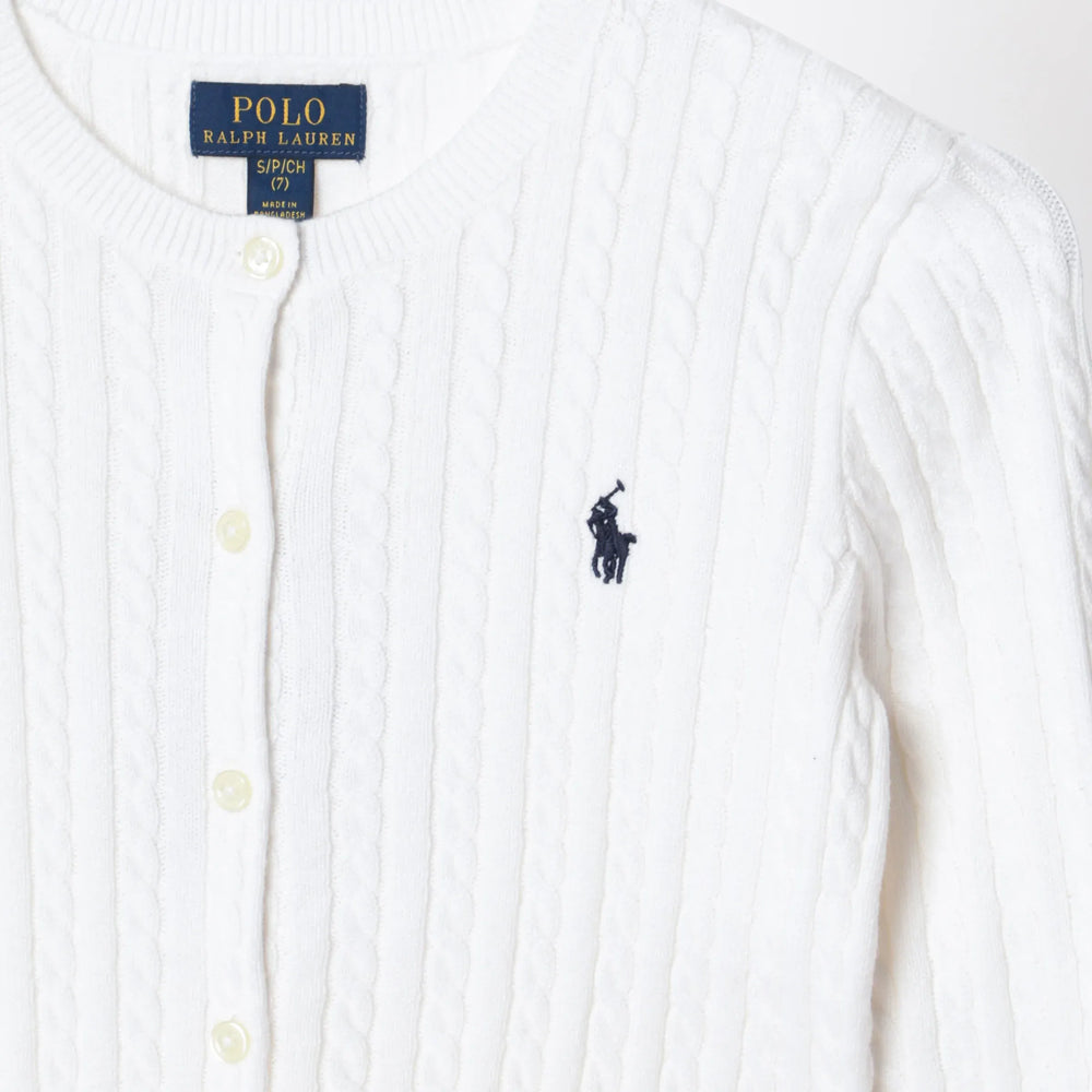 Polo Ralph Lauren - White fine cable-knit cotton cardigan Brand Apparel & Accessories > Clothing > Shirts & Tops