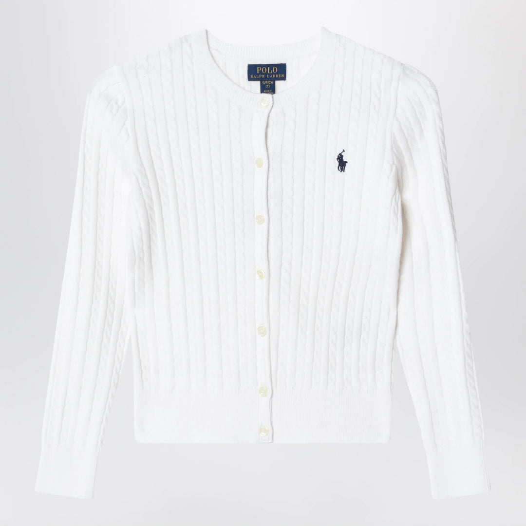Polo Ralph Lauren - White fine cable-knit cotton cardigan Brand Apparel &amp; Accessories > Clothing > Shirts &amp; Tops