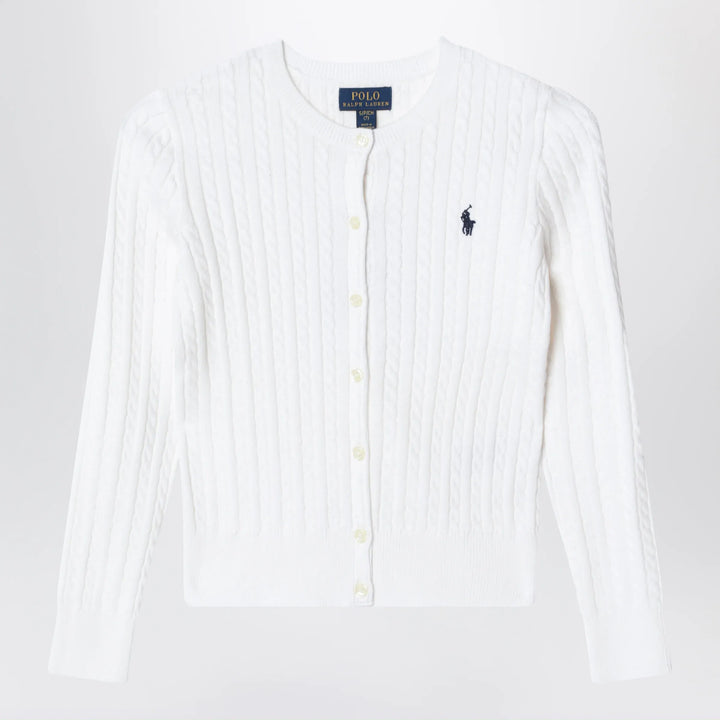 Polo Ralph Lauren - White fine cable-knit cotton cardigan Brand Apparel &amp; Accessories > Clothing > Shirts &amp; Tops