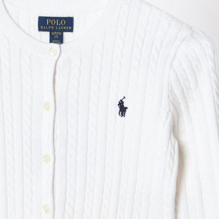 Polo Ralph Lauren - White fine cable-knit cotton cardigan Brand Apparel &amp; Accessories > Clothing > Shirts &amp; Tops