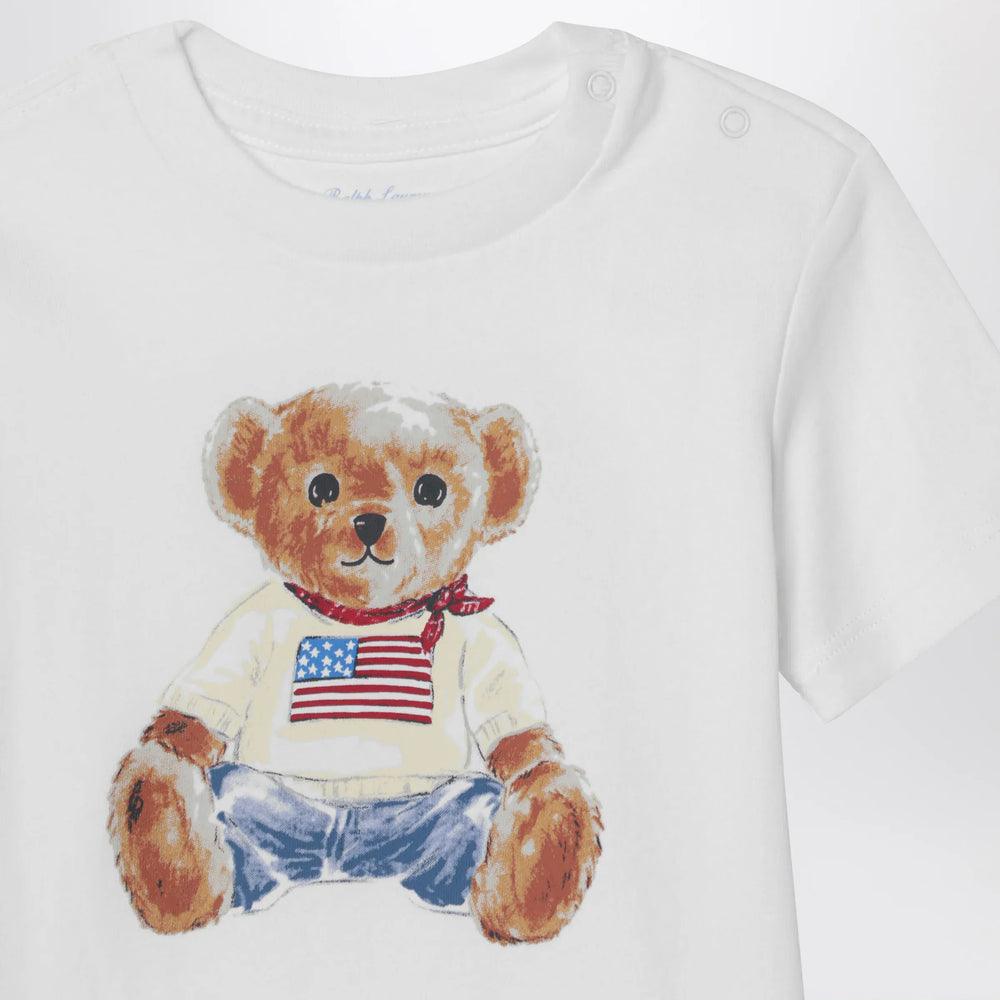 Polo Ralph Lauren - White Polo Bear T-shirt Brand Apparel & Accessories > Clothing > Shirts & Tops
