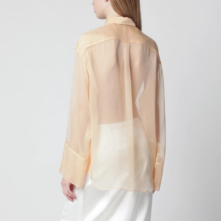 Semi-sheer beige shirt Brand Apparel &amp; Accessories > Clothing > Shirts &amp; Tops
