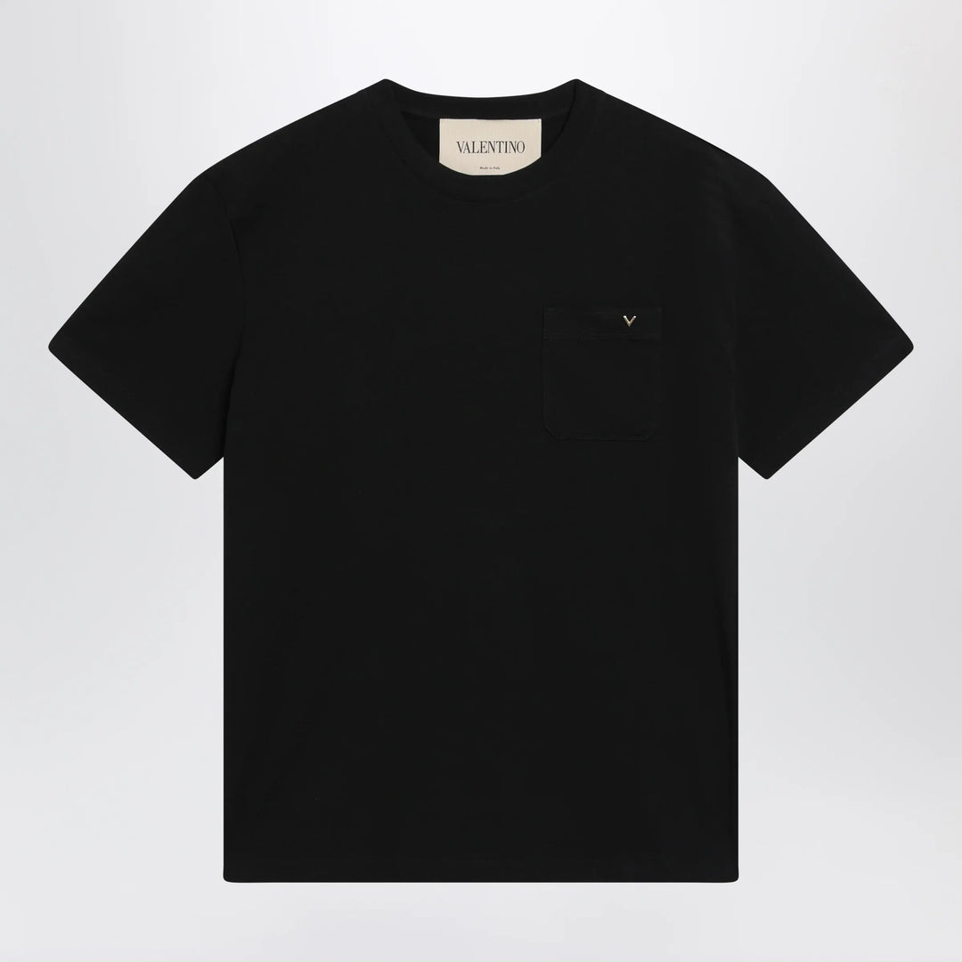 Valentino - Black cotton T-shirt with VGold Brand Apparel & Accessories > Clothing > Shirts & Tops S