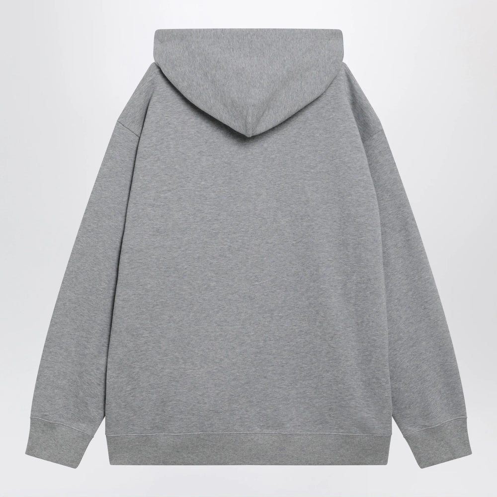 Valentino - Mélange gray hoodie with Vlogo embroidery Brand Apparel & Accessories > Clothing > Shirts & Tops