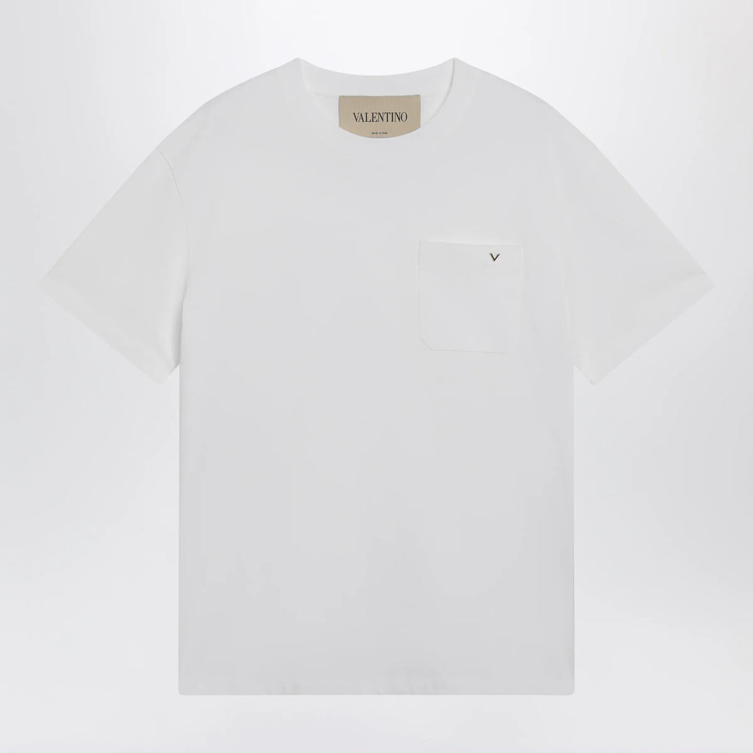 Valentino - White cotton T-shirt with VGold Brand Apparel & Accessories > Clothing > Shirts & Tops S