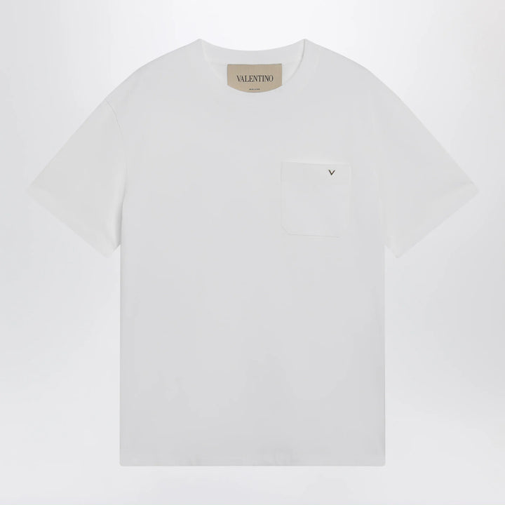 Valentino - White cotton T-shirt with VGold Brand Apparel &amp; Accessories > Clothing > Shirts &amp; Tops S