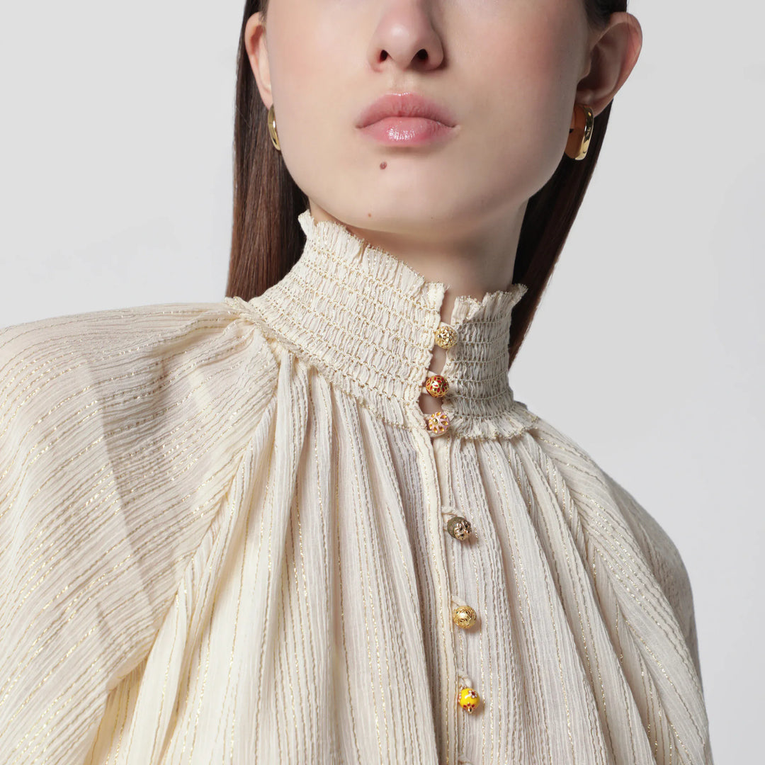 ZIMMERMANN - Aster blouse in cream Brand Apparel &amp; Accessories > Clothing > Shirts &amp; Tops