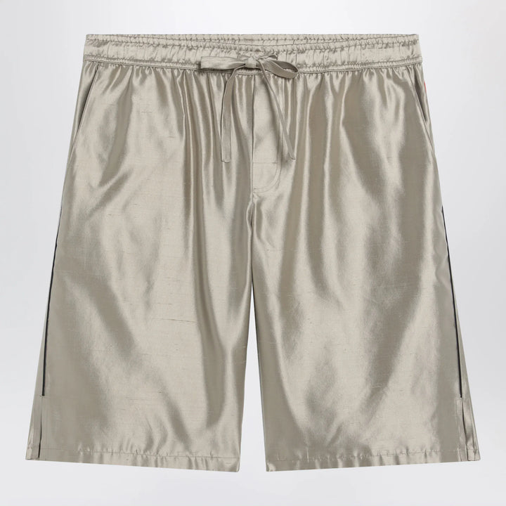 Dolce&amp;Gabbana - Bermuda shorts in beige silk satin Brand Apparel &amp; Accessories > Clothing > Shorts 48 IT