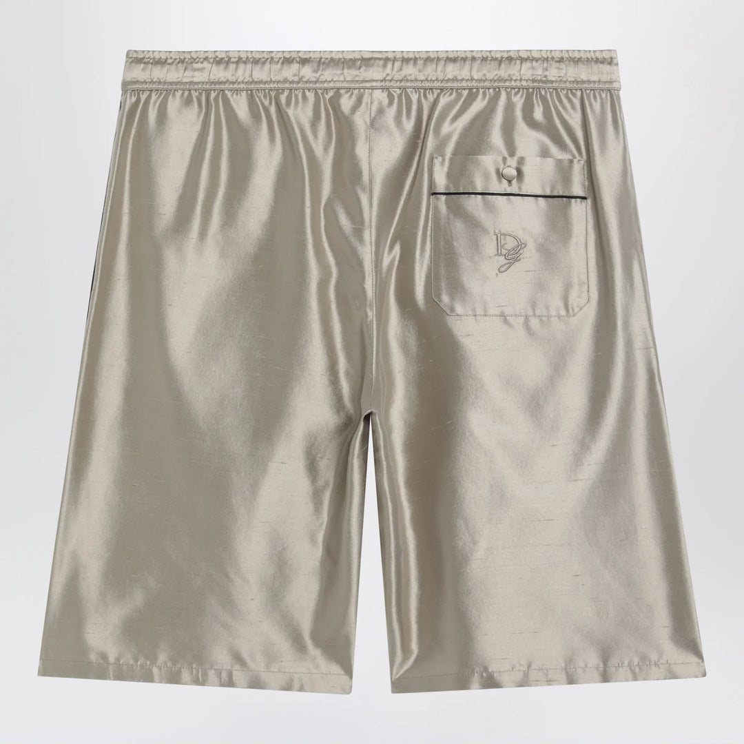 Dolce&amp;Gabbana - Bermuda shorts in beige silk satin Brand Apparel &amp; Accessories > Clothing > Shorts 48 IT