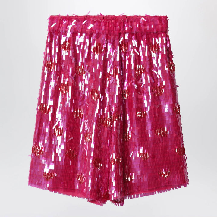 Dries Van Noten - Fuchsia silk bermuda shorts with sequins Brand Apparel &amp; Accessories > Clothing > Shorts S