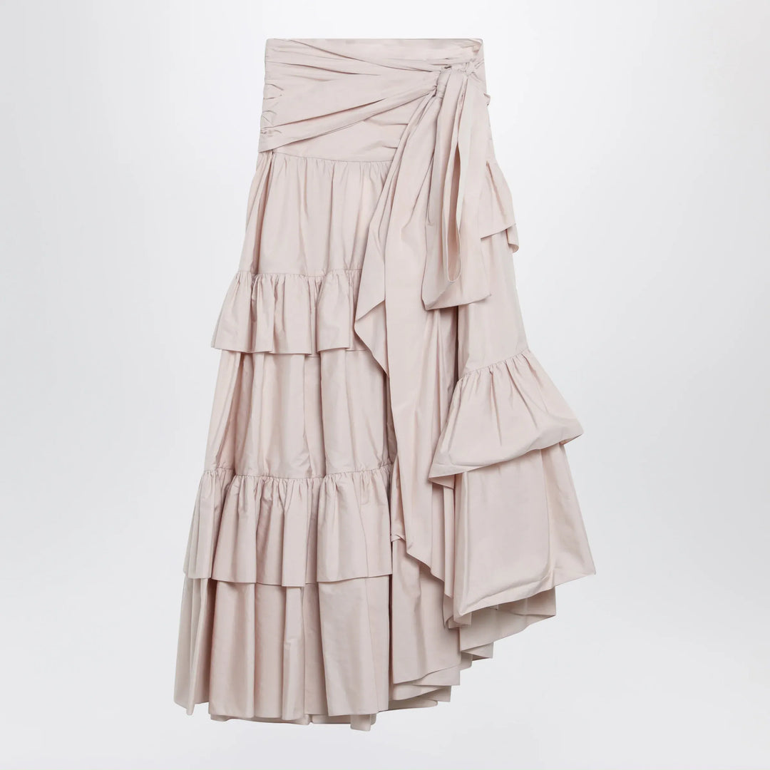 Chloé - Long ruffled cotton poplin skirt in pink Brand Apparel & Accessories > Clothing > Skirts 38  FR