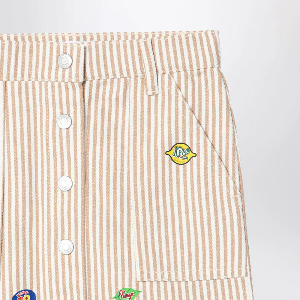 KENZO - White/sand striped mini skirt Brand Apparel & Accessories > Clothing > Skirts 6