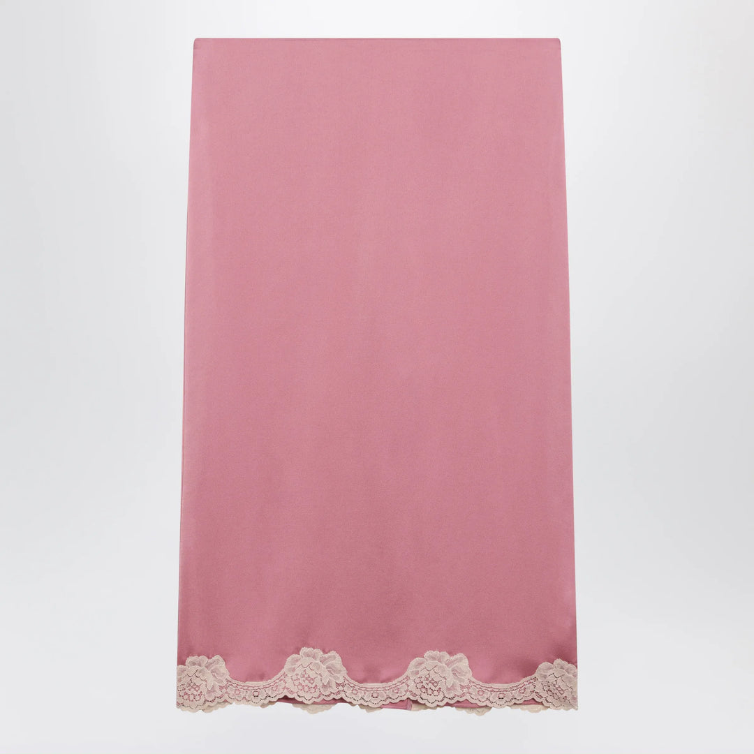 Valentino - Pink cady midi skirt with lace details Brand Apparel &amp; Accessories > Clothing > Skirts 38  IT