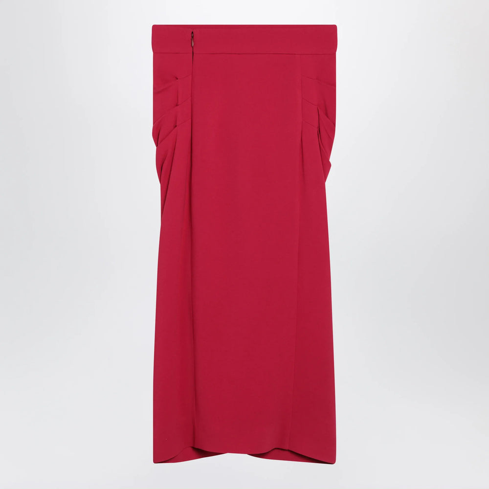 Valentino - Red midi skirt with ruched detail Brand Apparel & Accessories > Clothing > Skirts