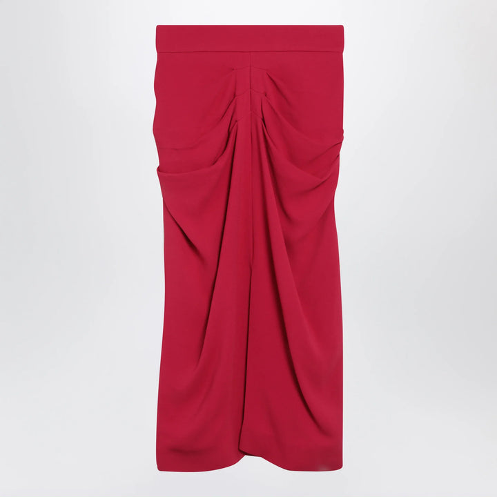 Valentino - Red midi skirt with ruched detail Brand Apparel &amp; Accessories > Clothing > Skirts 40  IT