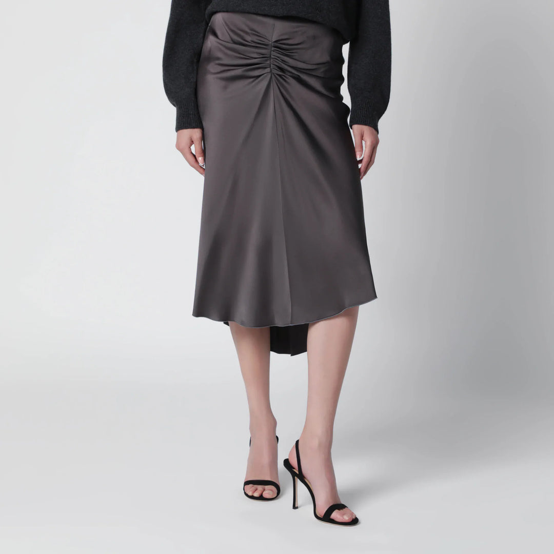 Victoria Beckham - Bela midi skirt in crêpe satin gold Brand Apparel & Accessories > Clothing > Skirts 6 UK