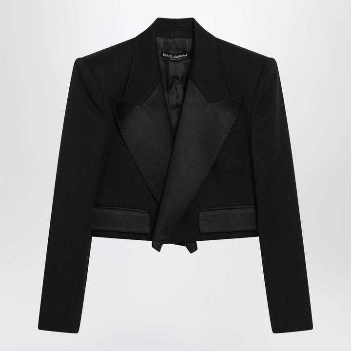 Dolce&amp;Gabbana - Black wool gabardine spencer tuxedo Brand Apparel &amp; Accessories 40  IT