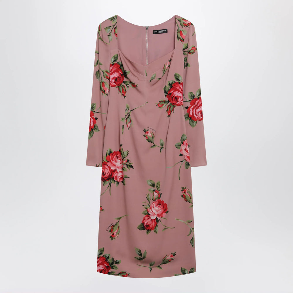 Dolce&Gabbana - Bouquet rose print sheath dress Brand Apparel & Accessories 40  IT
