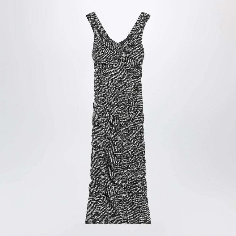 Dolce&Gabbana - Diagonal print dress in silk blend Brand Apparel & Accessories 40  IT