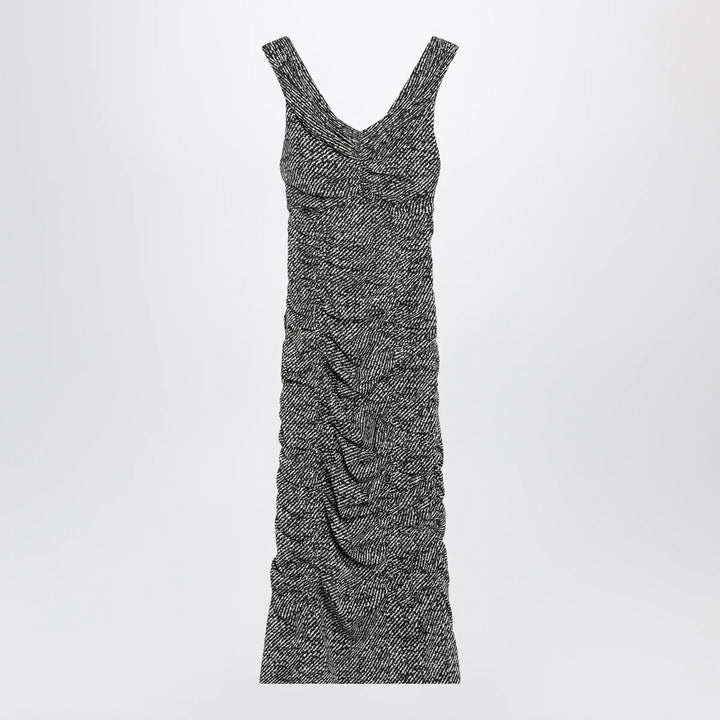 Dolce&amp;Gabbana - Diagonal print dress in silk blend Brand Apparel &amp; Accessories 40  IT