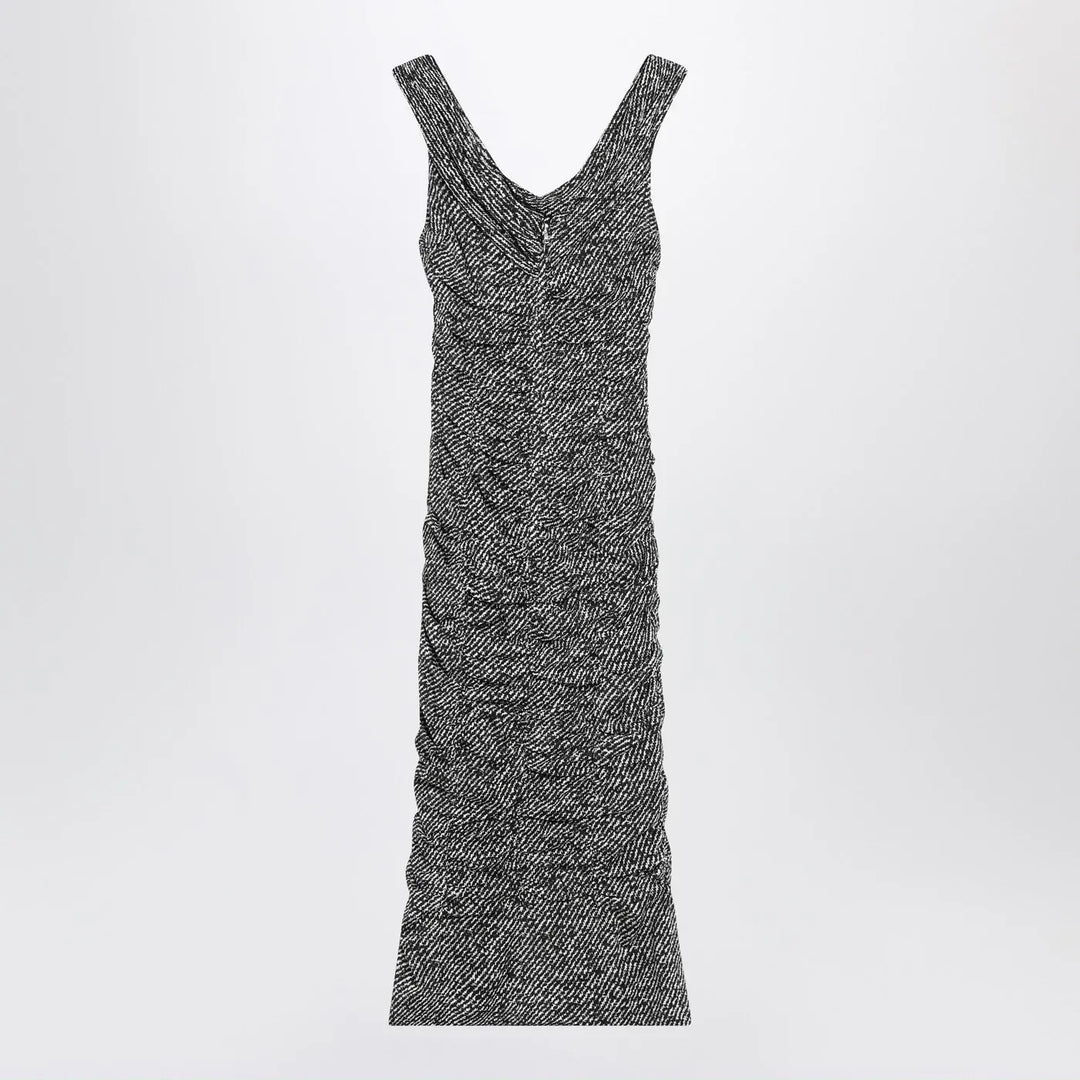 Dolce&amp;Gabbana - Diagonal print dress in silk blend Brand Apparel &amp; Accessories 40  IT