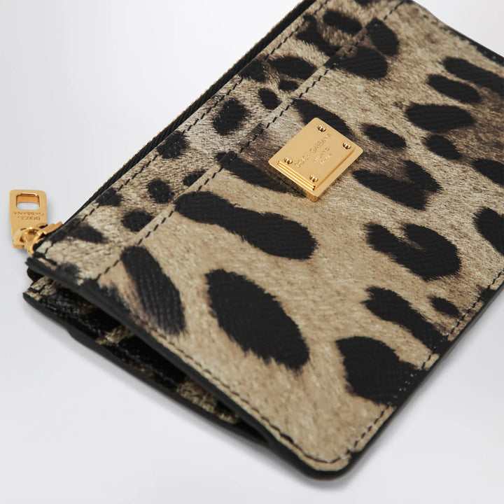 Dolce&amp;Gabbana - Leopard-print Dauphine leather card holder with zip Brand Apparel &amp; Accessories U