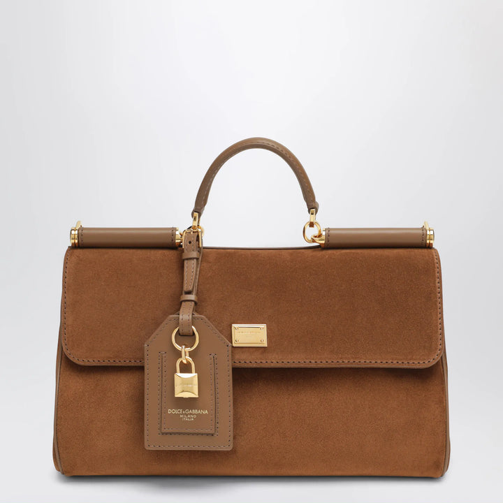 Dolce&amp;Gabbana - Medium My Sicily Bag in Camel Suede Leather Brand Apparel &amp; Accessories U