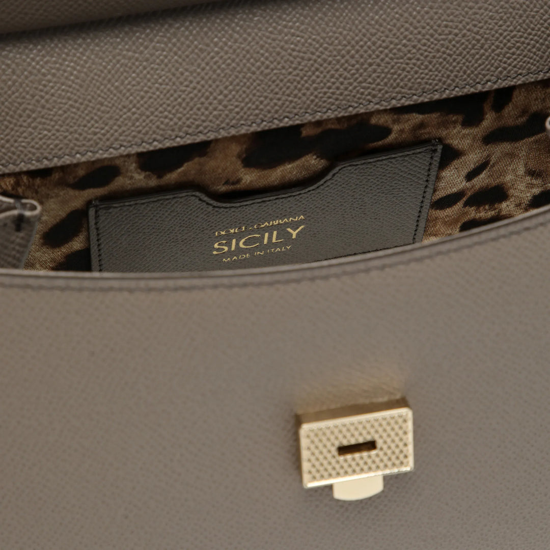 Dolce&amp;Gabbana - Medium Sicily handbag in light mud colour Brand Apparel &amp; Accessories