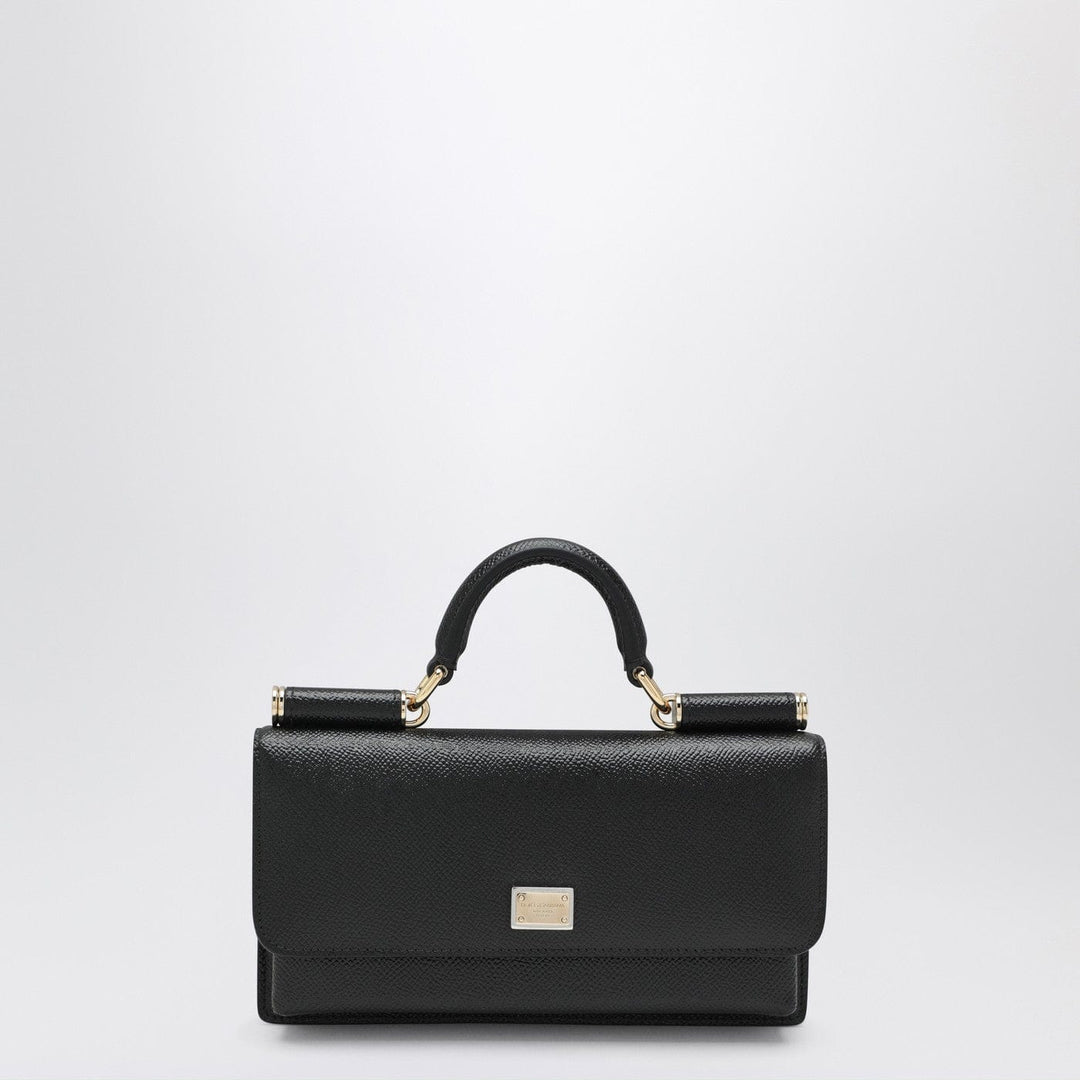 Apparel &amp; Accessories TU Dolce&amp;Gabbana - Mini Dauphine black leather bag with logo tag Brand