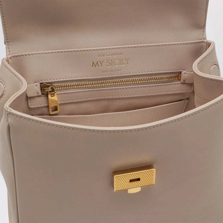 Dolce&amp;Gabbana - My Sicily small nude-colored plongé leather bag Brand Apparel &amp; Accessories TU