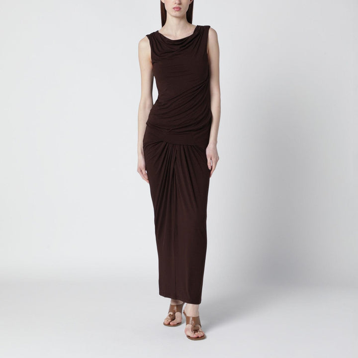 Apparel &amp; Accessories Entire Studios - Tobacco-colored dress with draping Brand