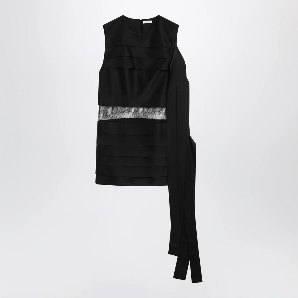 Ferragamo - Black mini dress with lace Brand Apparel & Accessories 40  IT