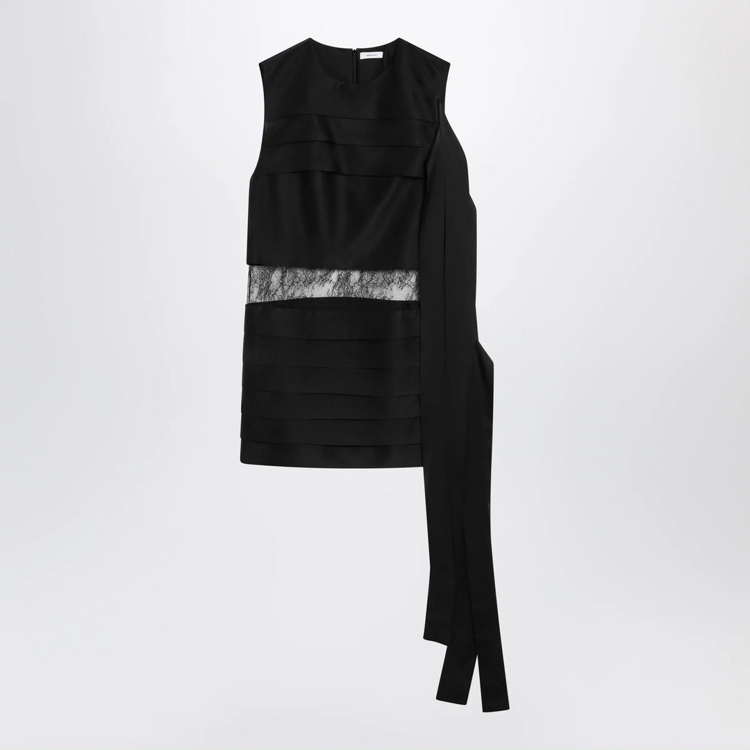 Ferragamo - Black mini dress with lace Brand Apparel &amp; Accessories 40  IT