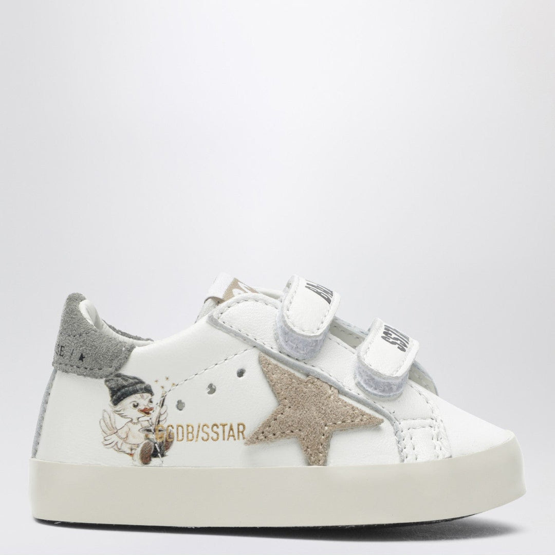 Apparel &amp; Accessories Golden Goose - White/beige Old School baby trainers with duck motif Brand