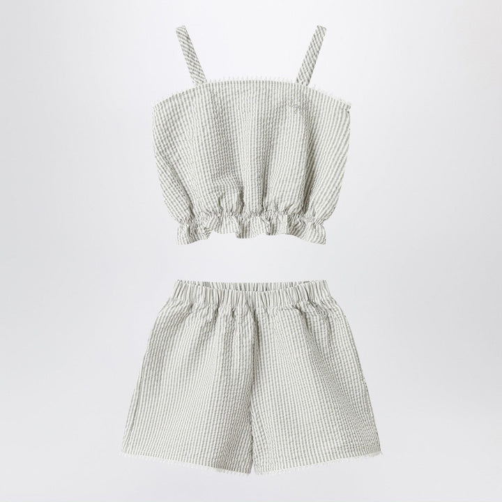 Apparel &amp; Accessories 14 Il Gufo - Granite-coloured set in striped seersucker Brand