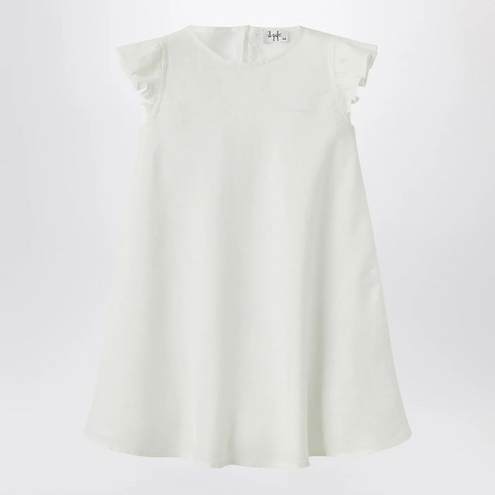 Il Gufo - White linen dress with ruffles Brand Apparel & Accessories 6