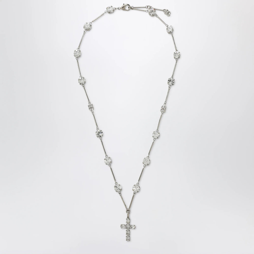 Dolce&Gabbana - Rosary-style brass necklace with crystal cross Brand Apparel & Accessories > Jewelry TU