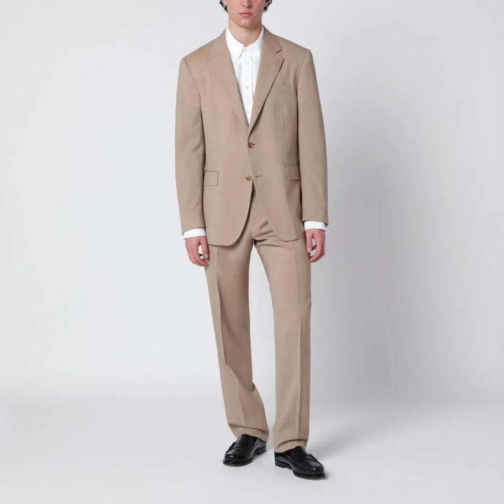 Lardini - Beige single-breasted linen suit Brand Apparel & Accessories 48 IT