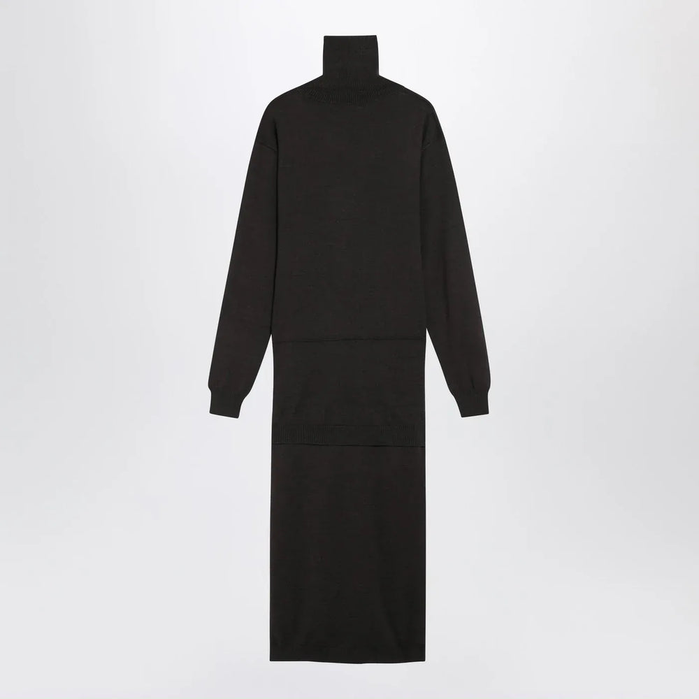 LEMAIRE - Brown trompe-l'oeil wool-blend dress Brand Apparel & Accessories M