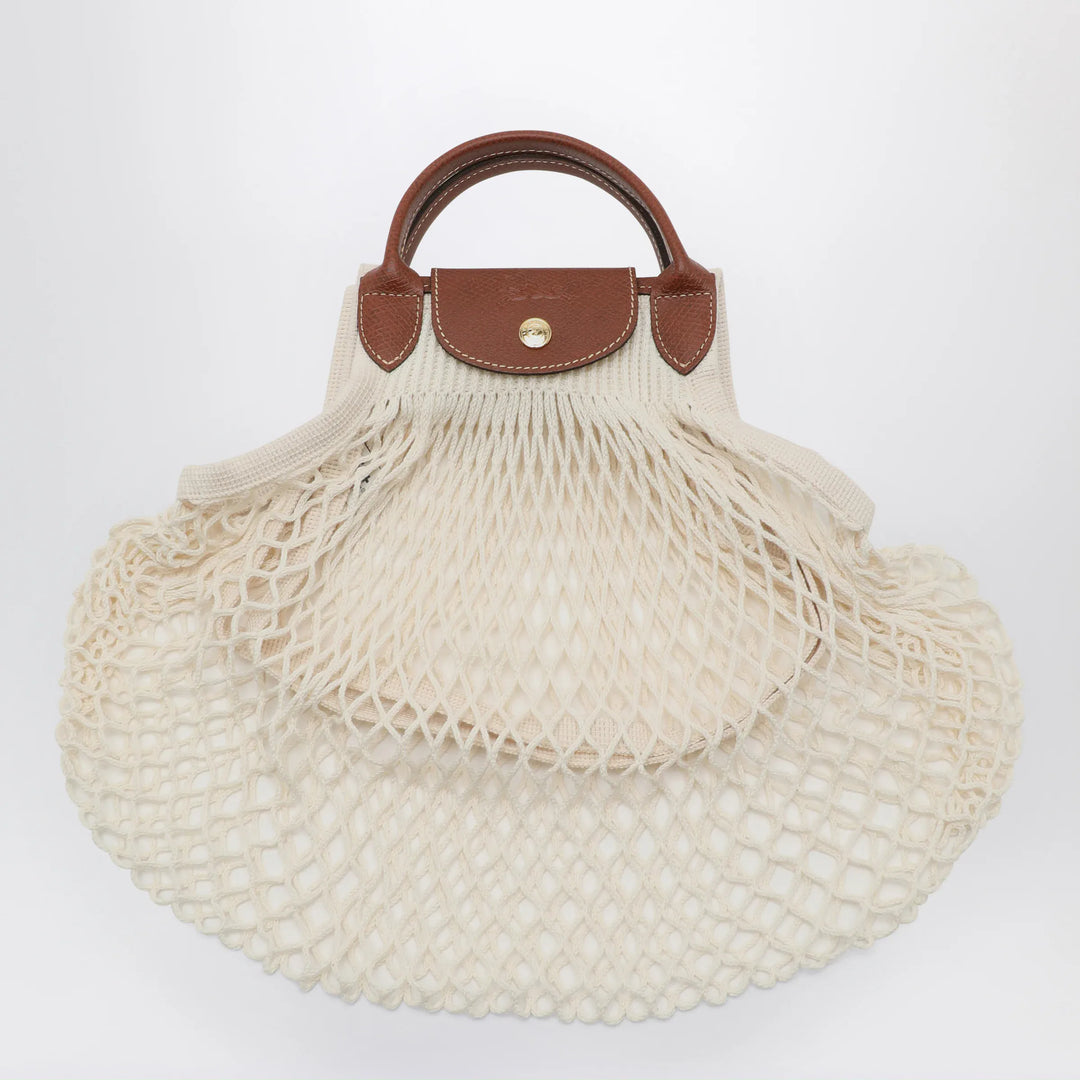 Longchamp - Ecru La Pliage Filet small Brand Apparel &amp; Accessories U