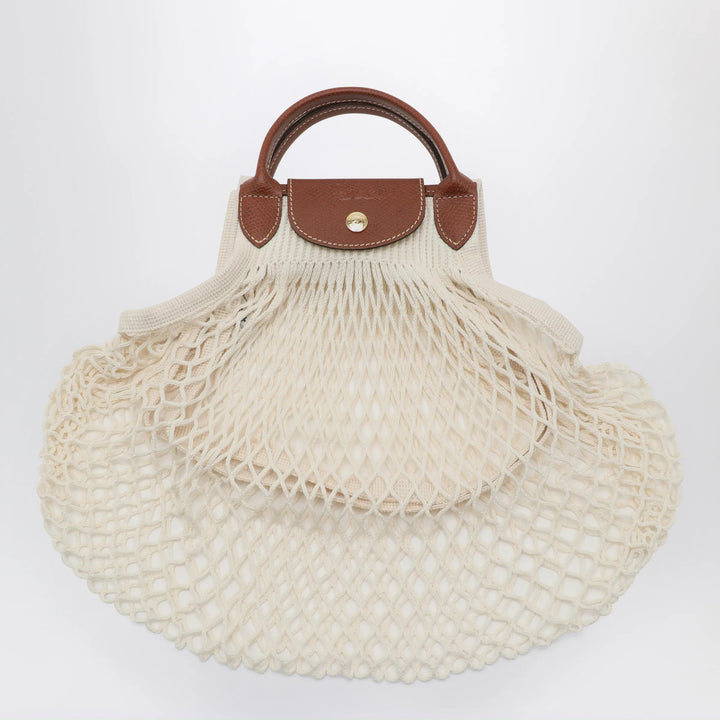 Longchamp - Ecru La Pliage Filet small Brand Apparel &amp; Accessories U