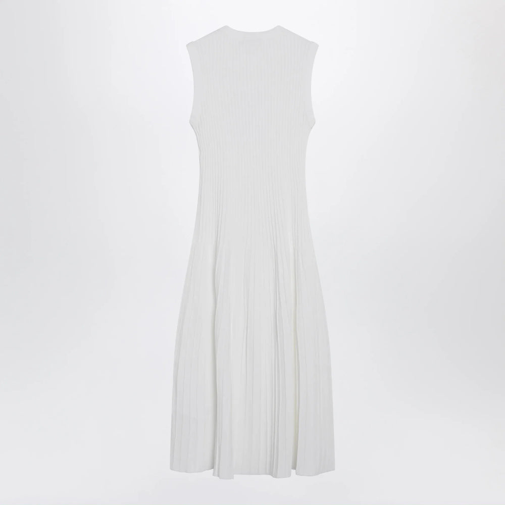 Max Mara - Midi dress in white crêpe viscose Brand Apparel & Accessories