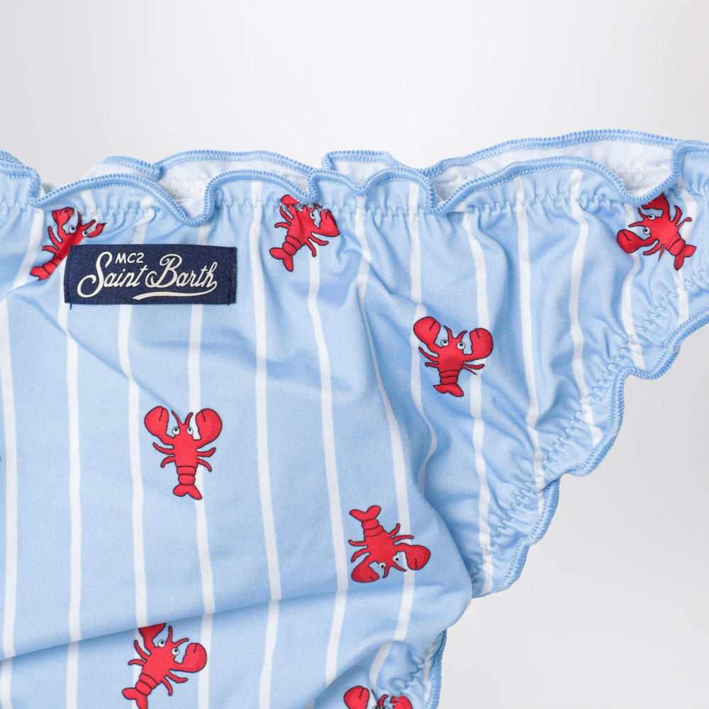 MC2 Saint Barth - Light blue striped bikini with little crabs and pouch Brand Apparel & Accessories