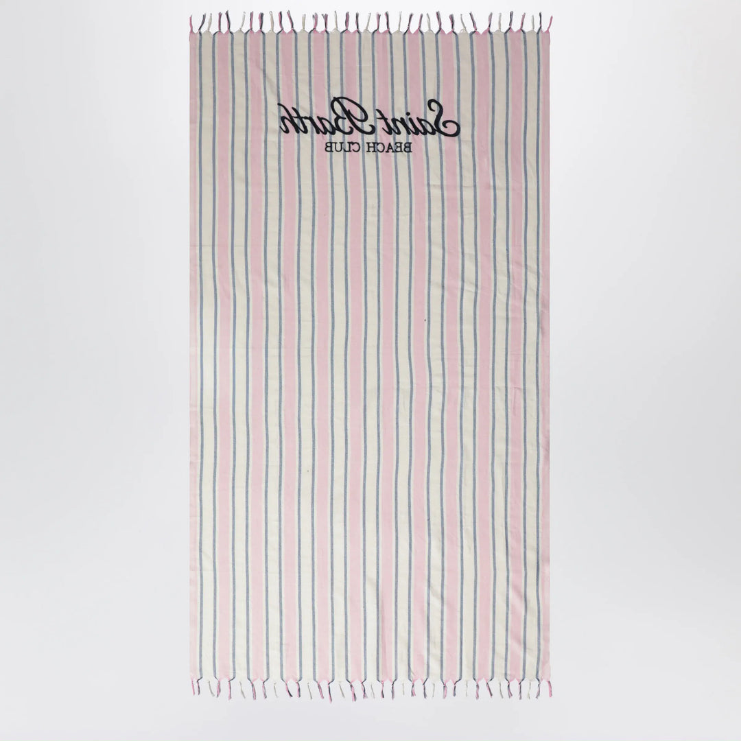 MC2 Saint Barth - Striped beach towel with logo embroidery Brand Apparel &amp; Accessories TU