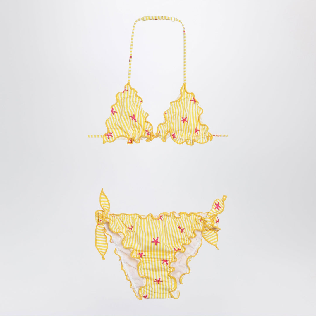 Apparel & Accessories MC2 Saint Barth - Yellow/white striped bikini with starfish Brand