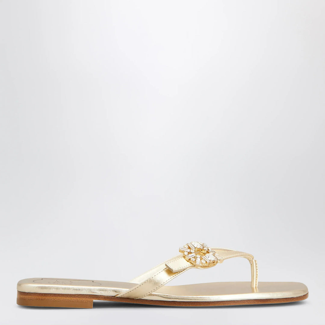 ROGER VIVIER - Gold metallic nappa leather slip-on Brand Apparel &amp; Accessories 36 IT