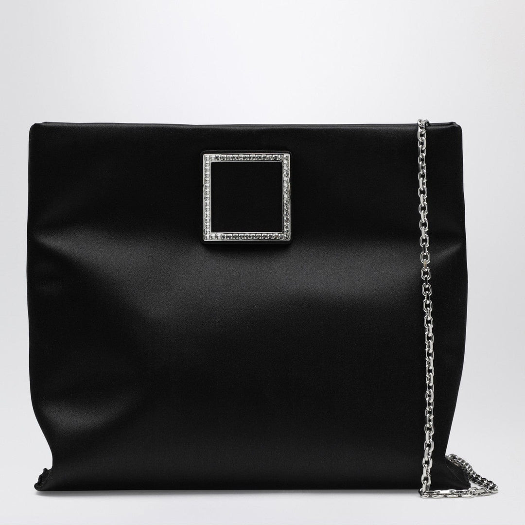 Apparel &amp; Accessories TU ROGER VIVIER - Trompette Clutch in black satin Brand
