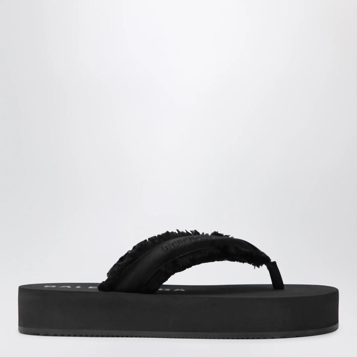 Balenciaga - Jet Lag thong sandals in black satin Brand Apparel &amp; Accessories > Shoes 36 IT