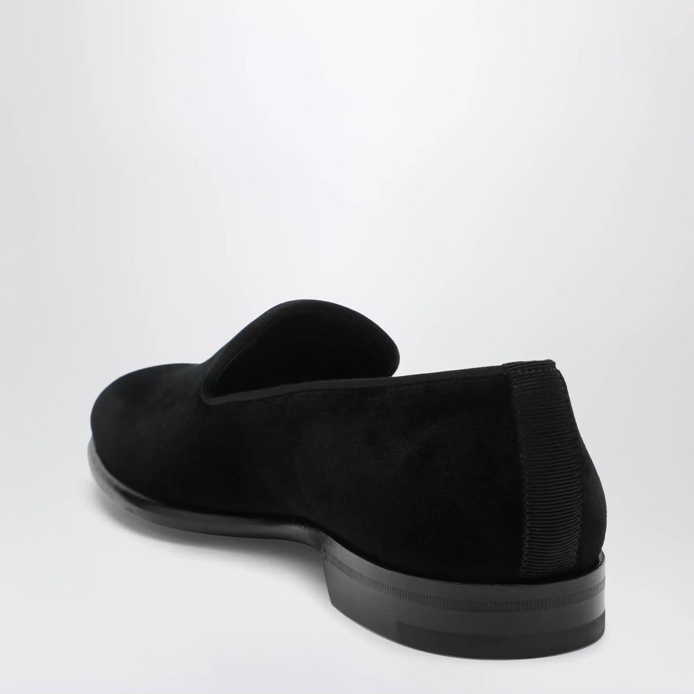 Dolce&Gabbana - Black velvet goatskin loafers Brand Apparel & Accessories > Shoes 42 IT