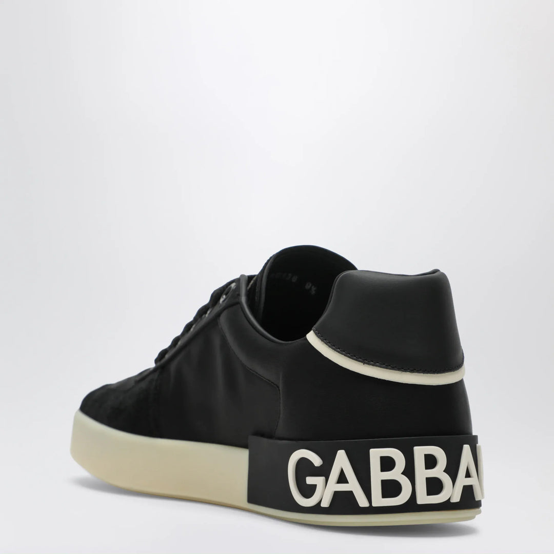 Dolce&amp;Gabbana - Portofino panelled sneakers in black leather Brand Apparel &amp; Accessories > Shoes